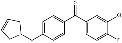 3-CHLORO-4-FLUORO-4'-(3-PYRROLINOMETHYL) BENZOPHENONE Structure