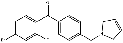 4-BROMO-2-FLUORO-4'-(3-PYRROLINOMETHYL) BENZOPHENONE 구조식 이미지