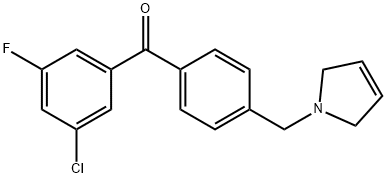 3-CHLORO-5-FLUORO-4'-(3-PYRROLINOMETHYL) BENZOPHENONE 구조식 이미지