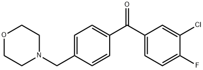 3-CHLORO-4-FLUORO-4'-MORPHOLINOMETHYL BENZOPHENONE Structure