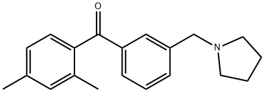 2,4-DIMETHYL-3'-PYRROLIDINOMETHYL BENZOPHENONE 구조식 이미지