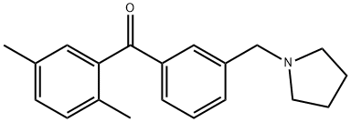 2,5-DIMETHYL-3'-PYRROLIDINOMETHYL BENZOPHENONE 구조식 이미지