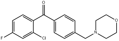 2-CHLORO-4-FLUORO-4'-MORPHOLINOMETHYL BENZOPHENONE 구조식 이미지