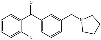 2-CHLORO-3'-PYRROLIDINOMETHYL BENZOPHENONE 구조식 이미지