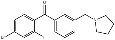 4-BROMO-2-FLUORO-3'-PYRROLIDINOMETHYL BENZOPHENONE 구조식 이미지