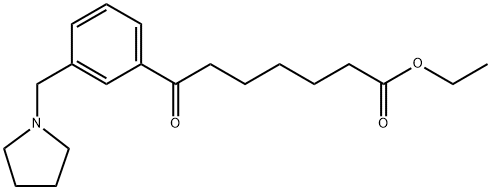 ETHYL 7-OXO-7-[3-(PYRROLIDINOMETHYL)PHENYL]HEPTANOATE 구조식 이미지