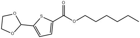 HEXYL 5-(1,3-DIOXOLAN-2-YL)-2-THIOPHENECARBOXYLATE 구조식 이미지