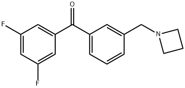 3'-AZETIDINOMETHYL-3,5-DIFLUOROBENZOPHENONE 구조식 이미지