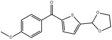 5-(1,3-DIOXOLAN-2-YL)-2-(4-METHOXYBENZOYL)THIOPHENE 구조식 이미지