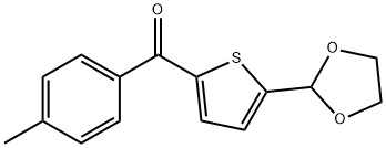 5-(1,3-DIOXOLAN-2-YL)-2-(4-METHYLBENZOYL)THIOPHENE 구조식 이미지