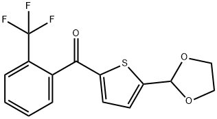 5-(1,3-DIOXOLAN-2-YL)-2-(2-TRIFLUOROMETHYLBENZOYL)THIOPHENE 구조식 이미지