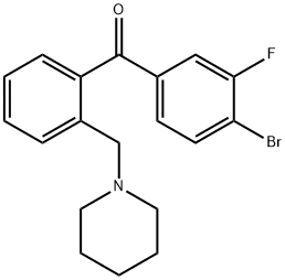 4'-BROMO-3'-FLUORO-2-PIPERIDINOMETHYL BENZOPHENONE 구조식 이미지