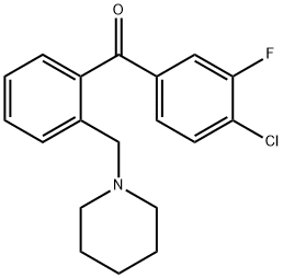 4'-CHLORO-3'-FLUORO-2-PIPERIDINOMETHYL BENZOPHENONE Structure