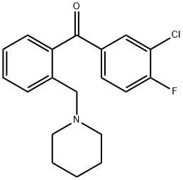 3'-CHLORO-4'-FLUORO-2-PIPERIDINOMETHYL BENZOPHENONE 구조식 이미지