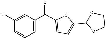 2-(3-CHLOROROBENZOYL)-5-(1,3-DIOXOLAN-2-YL)THIOPHENE 구조식 이미지