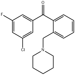 3'-CHLORO-5'-FLUORO-2-PIPERIDINOMETHYL BENZOPHENONE 구조식 이미지