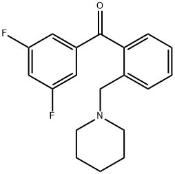 3',5'-DIFLUORO-2-PIPERIDINOMETHYL BENZOPHENONE Structure