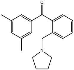 3',5'-DIMETHYL-2-PYRROLIDINOMETHYL BENZOPHENONE Structure