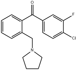 4'-CHLORO-3'-FLUORO-2-PYRROLIDINOMETHYL BENZOPHENONE Structure
