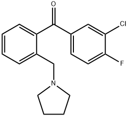 3'-CHLORO-4'-FLUORO-2-PYRROLIDINOMETHYL BENZOPHENONE 구조식 이미지