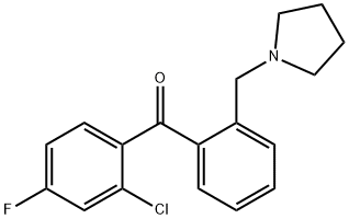 2-CHLORO-4-FLUORO-2'-PYRROLIDINOMETHYL BENZOPHENONE 구조식 이미지