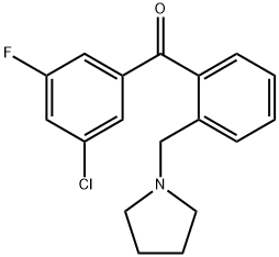 3-CHLORO-5-FLUORO-2'-PYRROLIDINOMETHYL BENZOPHENONE Structure