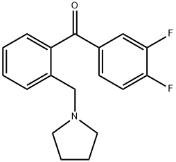 3,4-DIFLUORO-2'-PYRROLIDINOMETHYL BENZOPHENONE Structure