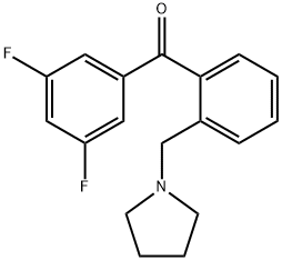 3,5-DIFLUORO-2'-PYRROLIDINOMETHYL BENZOPHENONE Structure