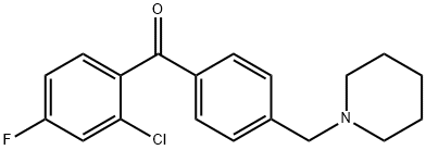 2-CHLORO-4-FLUORO-4'-PIPERIDINOMETHYL BENZOPHENONE Structure