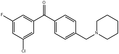 3-CHLORO-5-FLUORO-4'-PIPERIDINOMETHYL BENZOPHENONE Structure