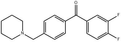 3,4-DIFLUORO-4'-PIPERIDINOMETHYL BENZOPHENONE Structure