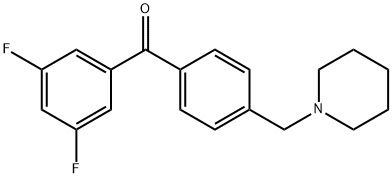 3,5-DIFLUORO-4'-PIPERIDINOMETHYL BENZOPHENONE Structure