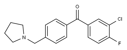 3-CHLORO-4-FLUORO-4'-PYRROLIDINOMETHYL BENZOPHENONE Structure