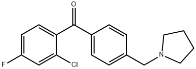 2-CHLORO-4-FLUORO-4'-PYRROLIDINOMETHYL BENZOPHENONE Structure