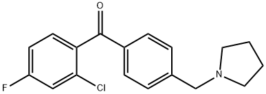 2-CHLORO-4-FLUORO-4'-PYRROLIDINOMETHYL BENZOPHENONE 구조식 이미지