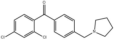 2,4-DICHLORO-4'-PYRROLIDINOMETHYL BENZOPHENONE 구조식 이미지