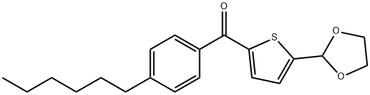 5-(1,3-DIOXOLAN-2-YL)-2-(4-HEXYLBENZOYL)THIOPHENE 구조식 이미지