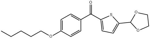 5-(1,3-DIOXOLAN-2-YL)-2-(4-PENTYLOXYBENZOYL)THIOPHENE 구조식 이미지