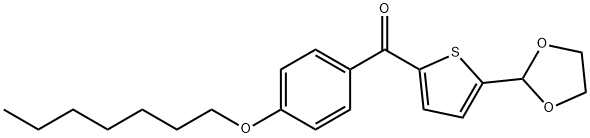 5-(1,3-DIOXOLAN-2-YL)-2-(4-HEPTYLOXYBENZOYL)THIOPHENE 구조식 이미지