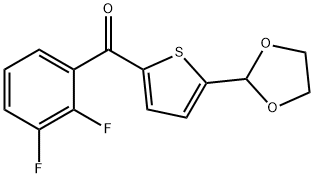 2-(2,3-DIFLUOROBENZOYL)-5-(1,3-DIOXOLAN-2-YL)THIOPHENE 구조식 이미지