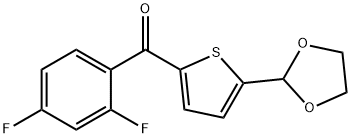 2-(2,4-DIFLUOROBENZOYL)-5-(1,3-DIOXOLAN-2-YL)THIOPHENE 구조식 이미지