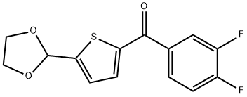2-(3,4-DIFLUOROBENZOYL)-5-(1,3-DIOXOLAN-2-YL)THIOPHENE Structure