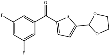 2-(3,5-DIFLUOROBENZOYL)-5-(1,3-DIOXOLAN-2-YL)THIOPHENE 구조식 이미지