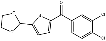 2-(3,4-DICHLOROBENZOYL)-5-(1,3-DIOXOLAN-2-YL)THIOPHENE Structure