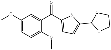 2-(2,5-DIMETHOXYBENZOYL)-5-(1,3-DIOXOLAN-2-YL)THIOPHENE Structure