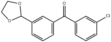 3-CHLORO-3'-(1,3-DIOXOLAN-2-YL)BENZOPHENONE 구조식 이미지