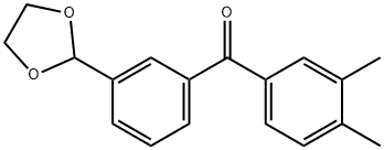 3,4-DIMETHYL-3'-(1,3-DIOXOLAN-2-YL)BENZOPHENONE 구조식 이미지