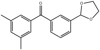 3,5-DIMETHYL-3'-(1,3-DIOXOLAN-2-YL)BENZOPHENONE Structure