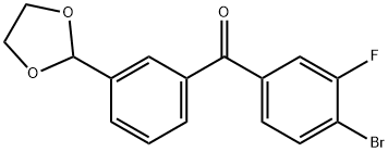 4-BROMO-3'-(1,3-DIOXOLAN-2-YL)-3-FLUOROBENZOPHENONE Structure