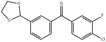 4-CHLORO-3'-(1,3-DIOXOLAN-2-YL)-3-FLUOROBENZOPHENONE Structure